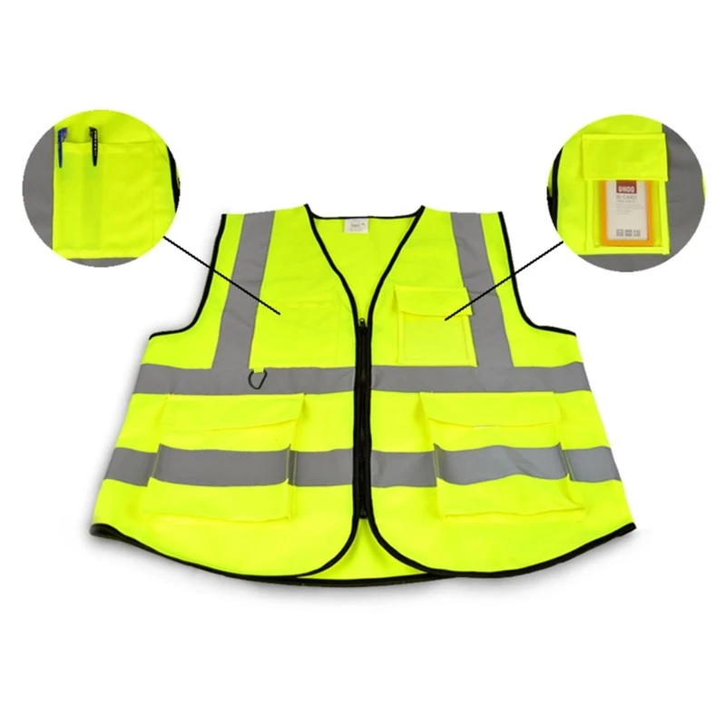 High Visibility Reflective Vest Yellow Reflective Vest Lightweight Breathable for Car Safety Stay Safe on the Road