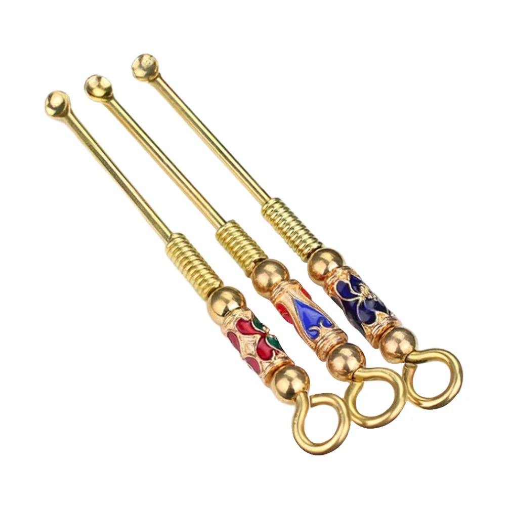 

3 Pcs Pure Copper Ear Pick Gold Filled Necklace Spiral Design Picks Earpicks Earwax Spoons Cleaner Removal Tools Supplies