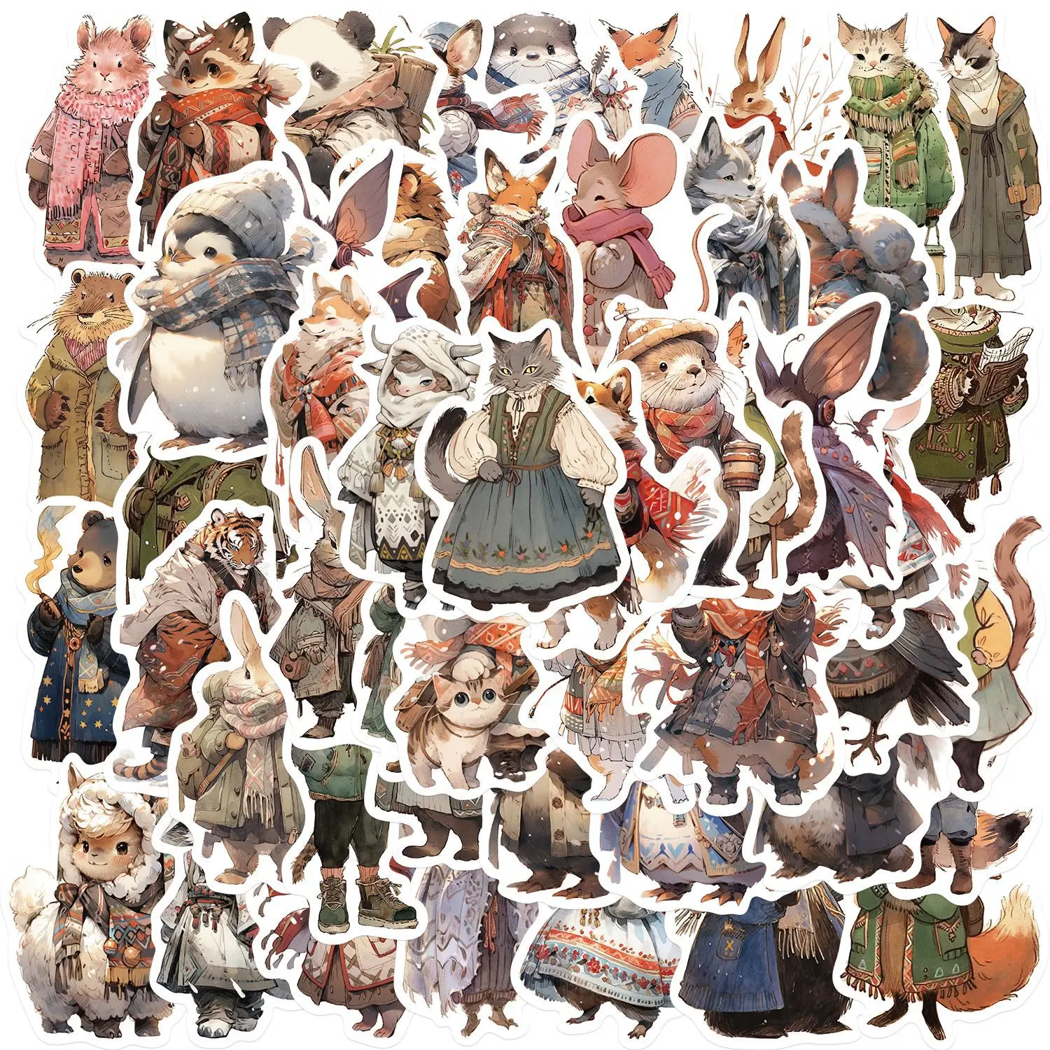 

10/30/50PCS Cute Funny Winter Forest Animal Cartoon Stickers Decoration Diary Album Scrapbooking Laptop Waterproof Sticker Gift