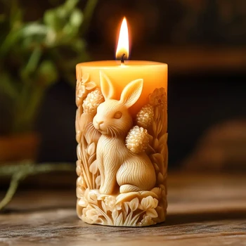 3D Rabbit Relief Candle Mold 2