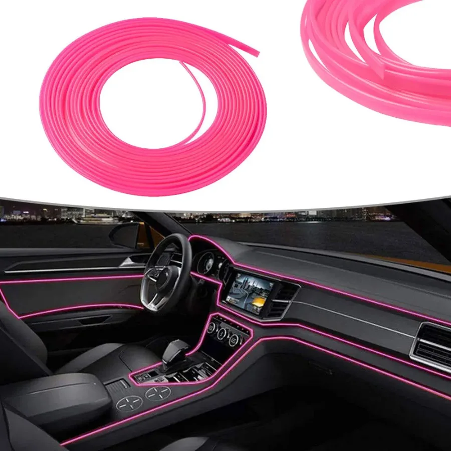 

1Pc Car 5M Pink Decoration Line Gap Decoration Bright Strip Styling Auto Interior Moulding Strips Car Auto Interior Accessories