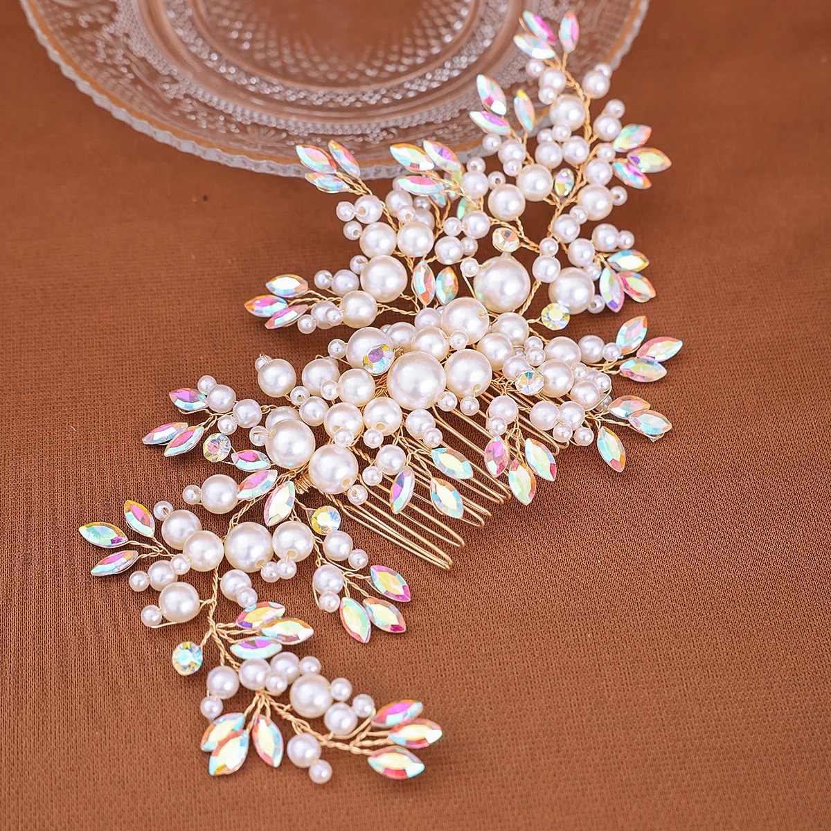 Hochzeit Legierung Perle Haar Kamm Schmuck Mädchen Handgemachte Haarnadel Haar Kamm Braut Tiaras Hochzeit Haar Zubehör Schmuck Geschenk – Detail 7
