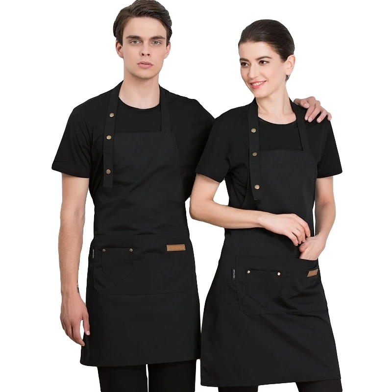 Unisex Chef Aprons Adjustable Coffee Shop Hairdresser Aprons Kitchen Uniforms Waiter Work Wear Food Service Restaurant Cook Bib