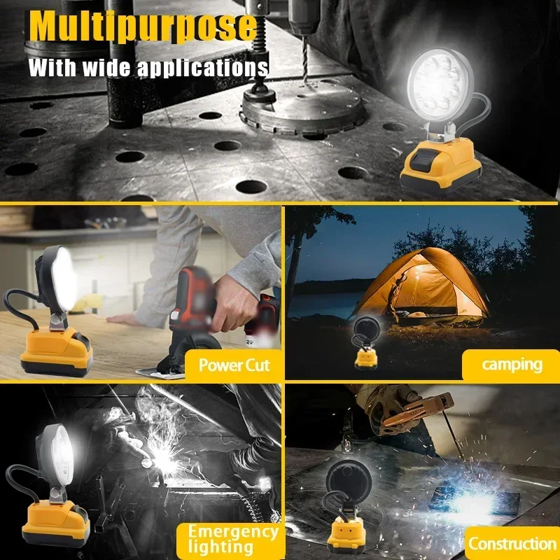 3 inch Car LED Work Light Flashlight Electric Torch Spotlight Camping lamp For DeWalt 12V Li-ion Battery DCB120 DCB121 DCB123