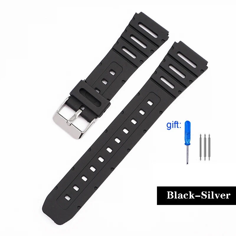 שעון להקת עבור Casio רצועות שעון accessorise CA-53W CA-61W FT-100W W-520U W-720G tpu רך רצועת השעון 20mm צמיד חגורת FT100W