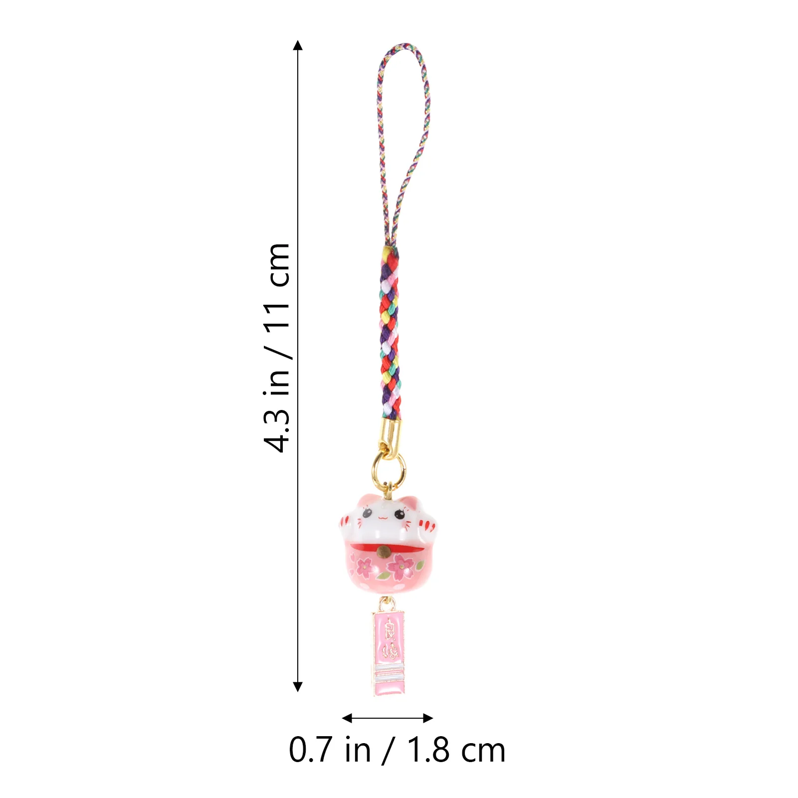5pcs Pendant Cell Phone Pendant Maneki Neko Keyring Porcelain Cat Bags Figurine Pendant Car Wealth Fortune Kawaii Pendant