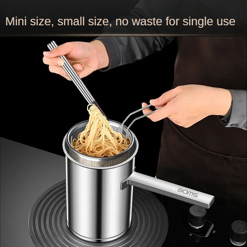 Stainless Steel Multifunction With Pot Lid Deep With Fryer Basket strainer Fries French Soup Noodle Induction Cooker Gas Kitchen