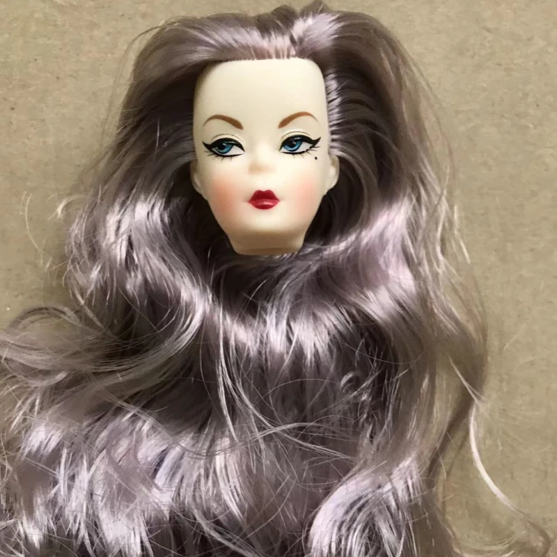 1 Pieces Head with Long Curl Hair 1/6 Doll Parts Girl Collection Gift Figures DIY Doll Accessories 4