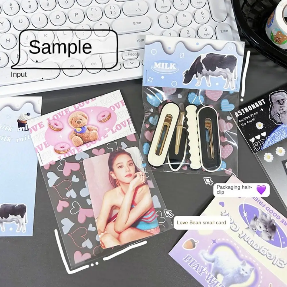 

Self Sealing Idol Card Peripheral Storage Gift Bag Idol Card Holder Transparent DIY Self Adhesive Pouch Waterproof PE