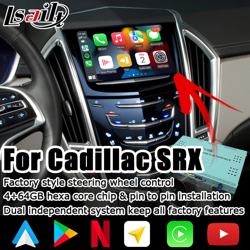 Android / Carplay Interface Box For Cadillac Srx Xt5 Xts Gps Navigation