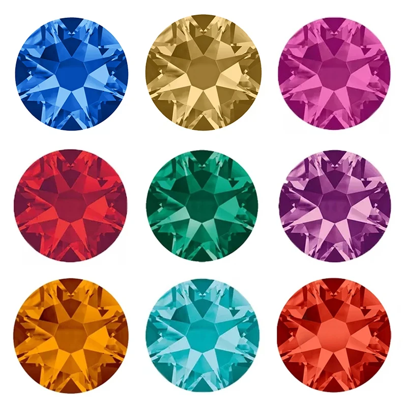 Nail Art Rhinestones Nail Art Accessories Non Hot Fix Rhinestones Non Hotfix Rhinestones Rhinestone Crystals Rhinestone Accessories 16 Cut Facets Glitter Crystals ss10-40 Strass Non Hotfix Rhinestones For Nail Art