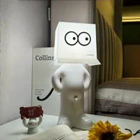 Claeted Naughty Boy Creative USB Plug Table Lamp Unique LED Pleats Reading Lighting Bedroom Bedside Night Light Children's Gift 2