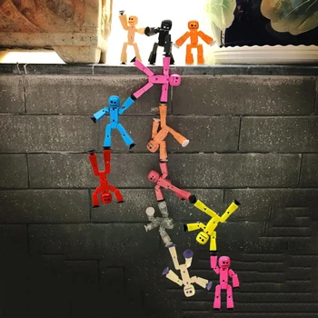 흡착컵 스틱봇 장난감 DIY 스티커 로봇, 애니메이션 스튜디오 액션 피규어 장난감, 어린이 게임 장난감, 크리스마스 선물, 10 개 상품 이미지