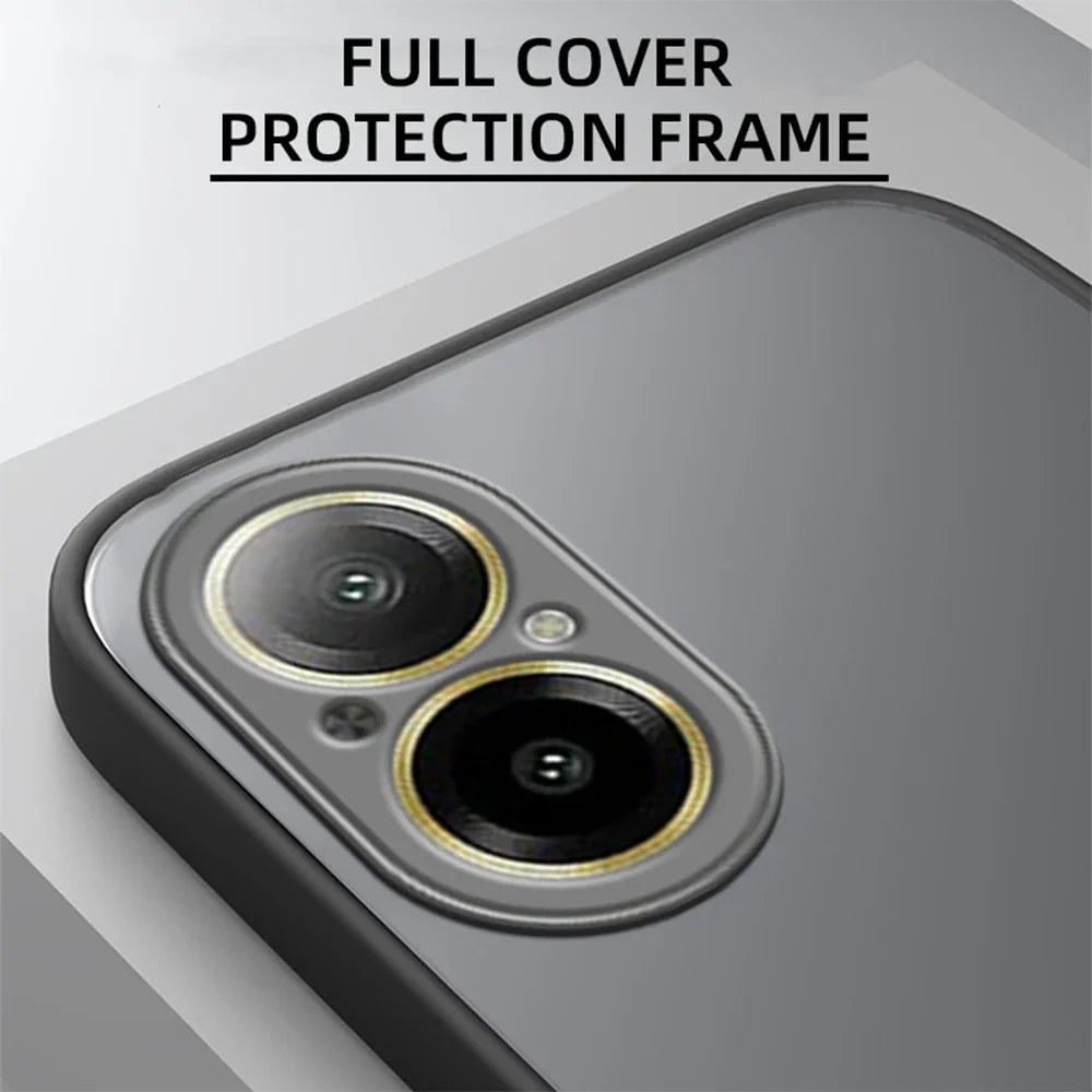 Shockproof Armor Matte Case with Soft TPU Bumper and Clear Hard PC Cover