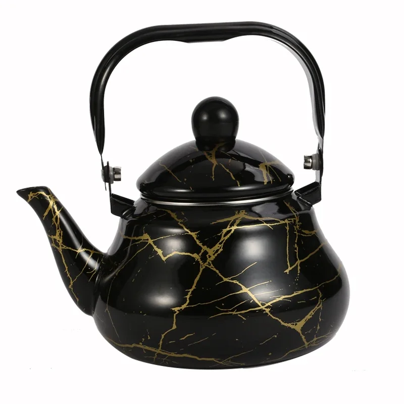 1.5/2/2.5L Imitation Marble Enamel Water Kettles Food Grade Teapot for Tea and Water Compatible with Gas Stove Induction Cooker