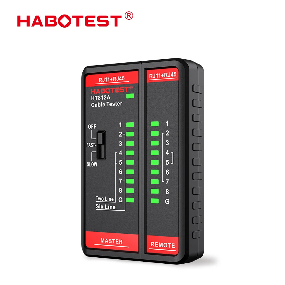 

Тестер кабелей HABOTEST HT812A, тестер сетевого кабеля RJ11 RJ45, тестер двойного использования, дисплей фотостатуса, ремонт NC/HDMI