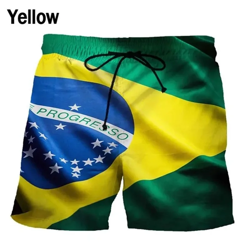 3D Printing Brazil Flag Pattern Beach Shorts For Men Summer Fashion Casual Board Shorts Men Outdoor Sport Gym Swimming Trunks 5