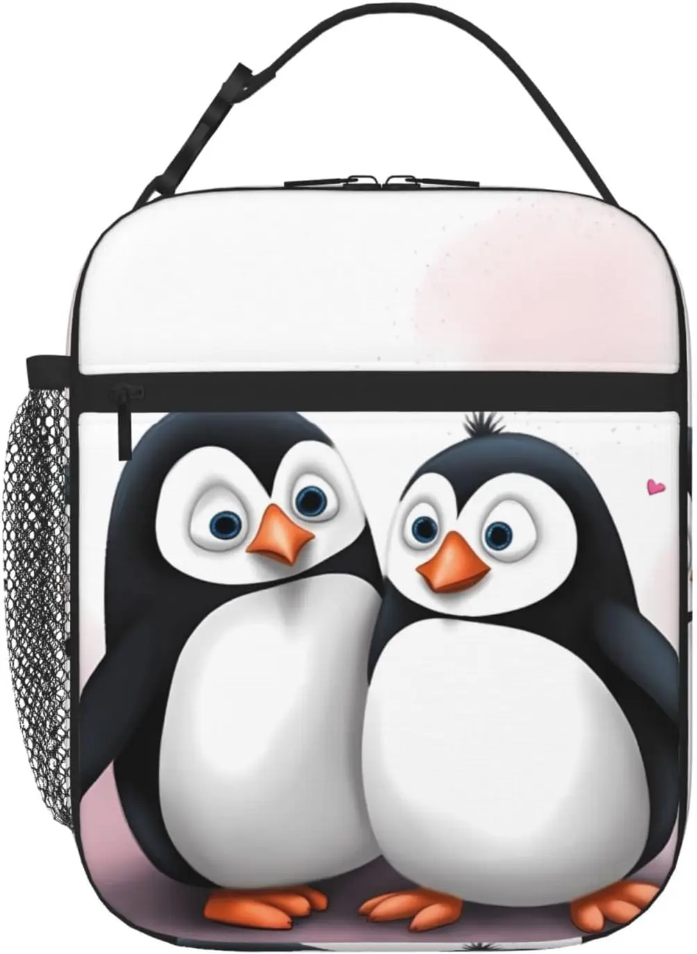 

I Love Penguins Cute Insulated Lunch Bag Waterproof Lunch Tote Reusable Lunch Cooler Bag For Work Office Picnic Travel