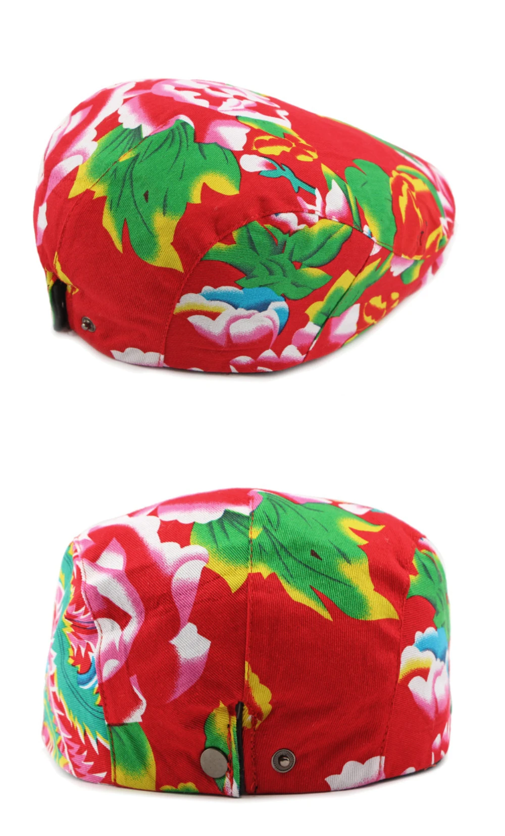 Ht4390 Baskenmütze für Männer Frauen chinesische Blumen bedruckte Baskenmütze Kappe männlich weiblich Vintage Künstler Maler Baskenmütze Hut verstellbare flache Kappe Männer – Detail 12