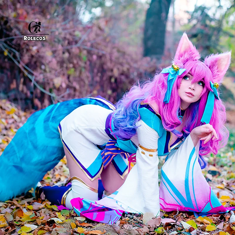 ROLECOS LOL Spirit Blossom Ahri Cosplay Costume Game LOL Ahri