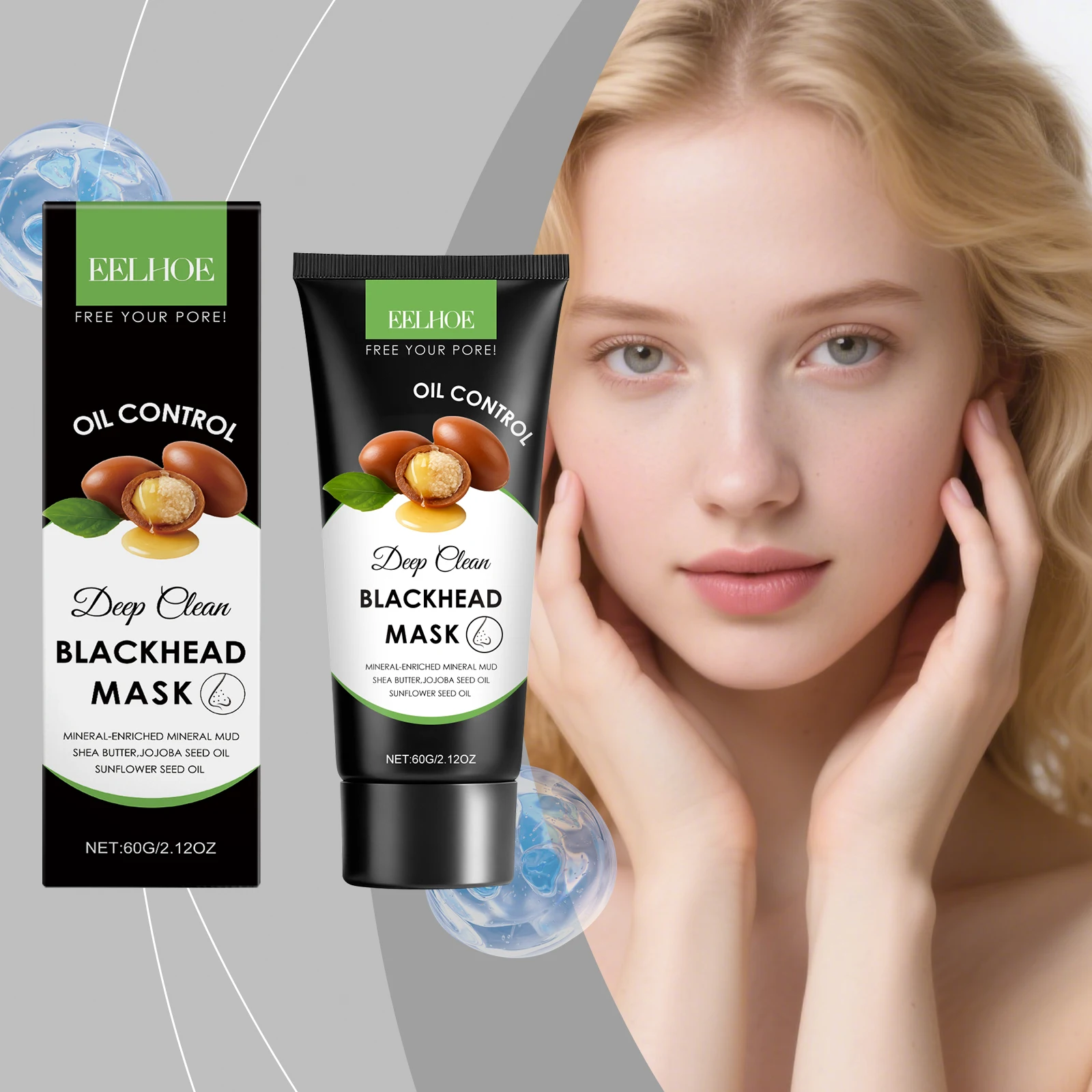 Moisturizing Cleaning Mask Effectively Cleaning Pore Remove Blackhead Control Oil Improve Facial Skin Elasticity Nourishing Mask 6