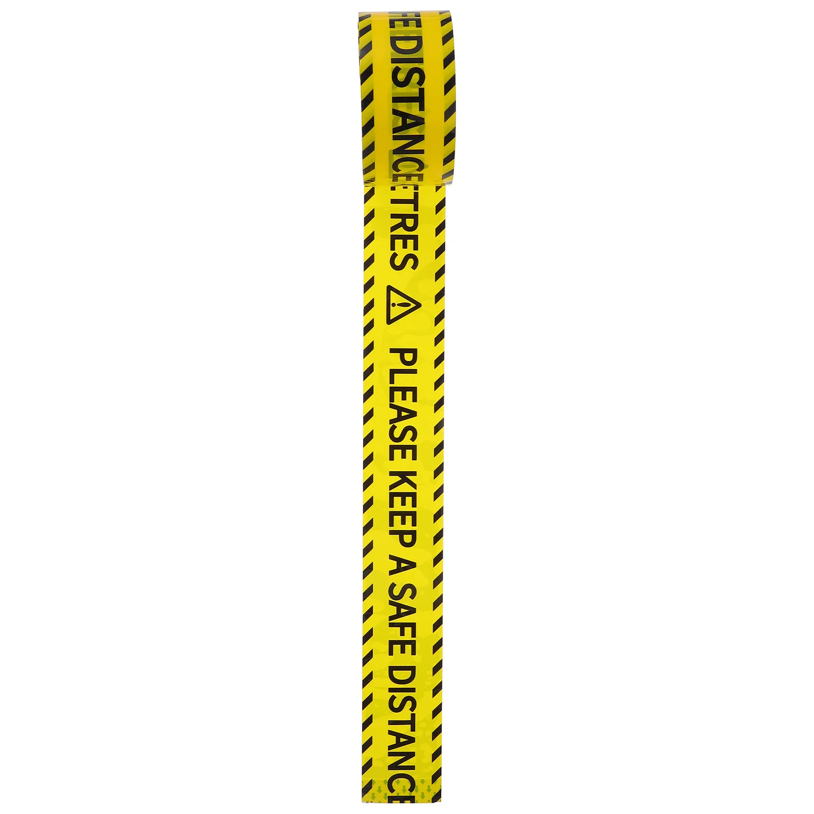 

1 Roll Warning Sticker Sign Keep Safe Distance Tape Sticker Caution Tape for Construction(25 Meters)