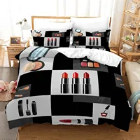 Ensemble de literie de luxe pour fille, style cosmétique nordique, parfum, housse de couette 200x200, linge de lit rose, sans drap 4