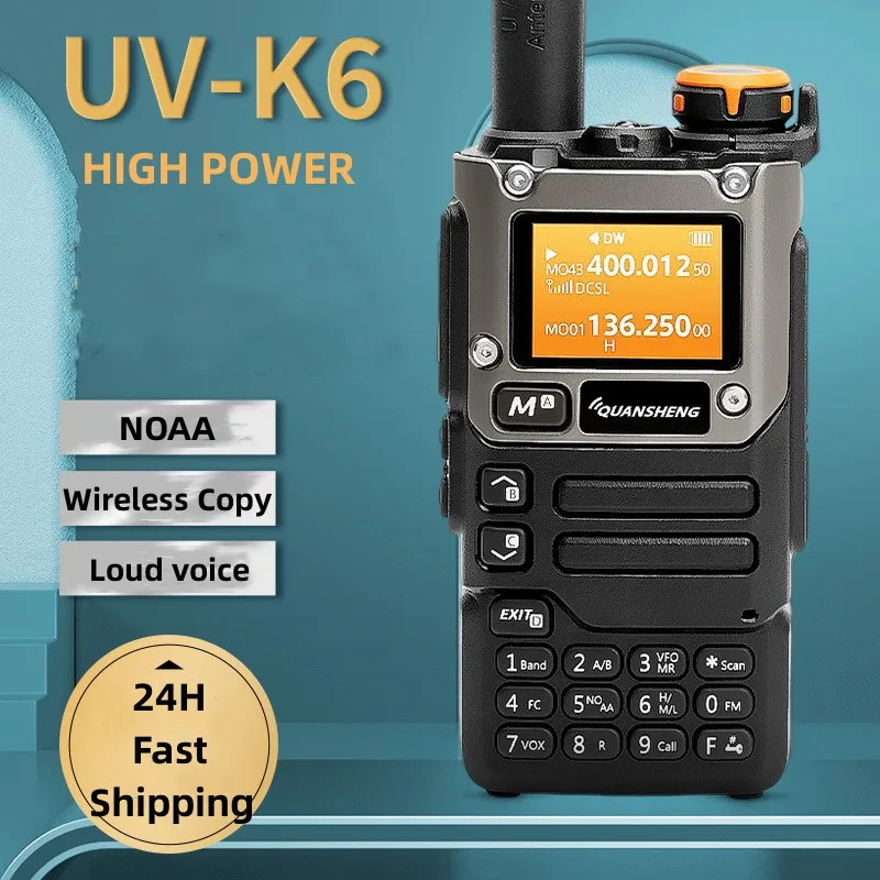 

Quansheng UV K6/K5(8) Walkie Talkie Portable Radio UHF VHF Two Way Radio 128 Channel Free TPYE-C Cable Ham Wireless Long Range
