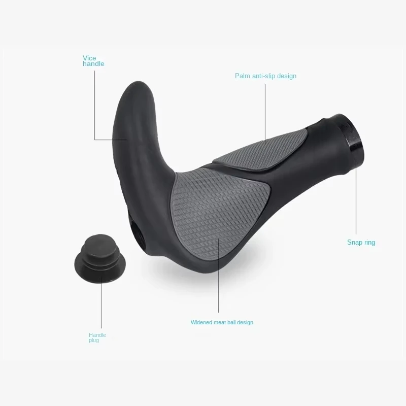 Bicycle Grip Handlebar End Cap Aluminium Alloy Lock Mountain Handle Bar Grip Bike Anti-Skid Rubber Bicycle Skid-Proof Grips