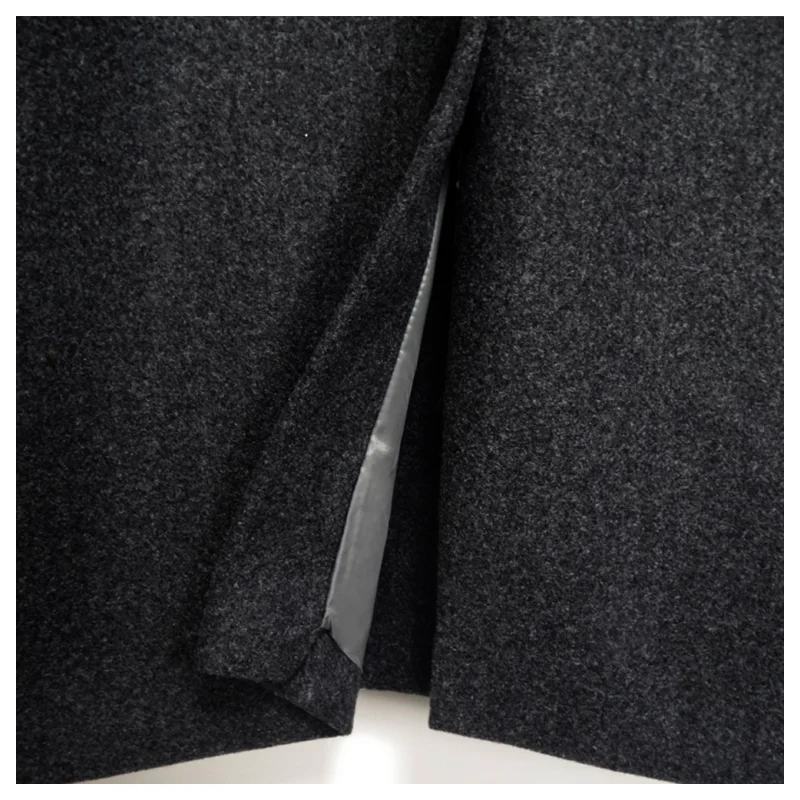 Winter Solid Color Mens Jacket Mid-length Men's Clothing Trench Coat Windbreaker Single Breasted Long Coats Jackets Man