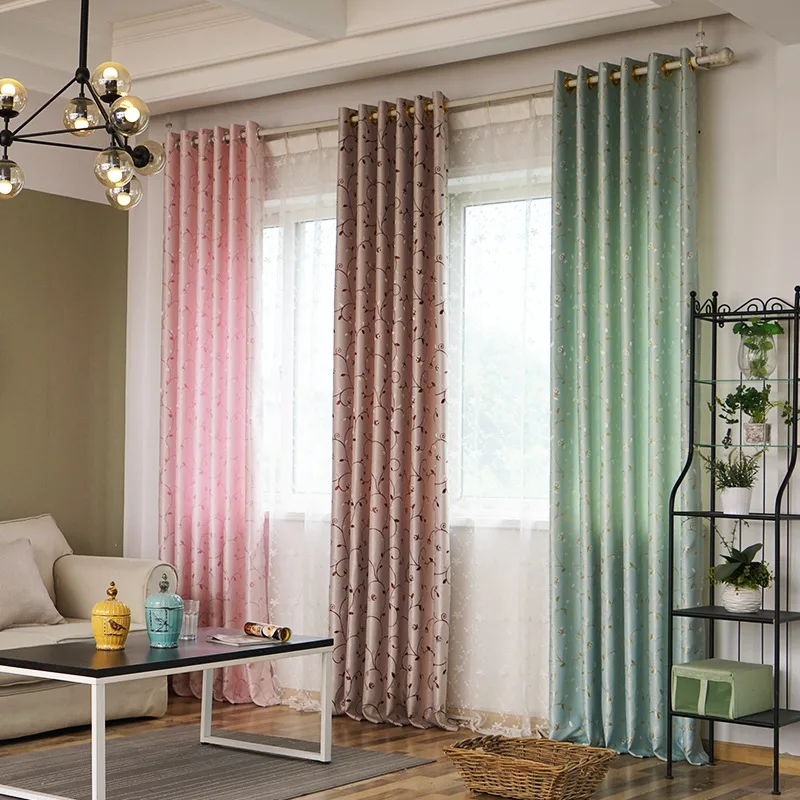 

Curtain cloth bedroom living room curtain shading curtain floral