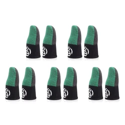 Gaming Finger Sleeves - Anti - Slip, Sweat - Resistant Fingertip Gloves for Enhanced Touch Screen Grip (5 Pairs) (Green)