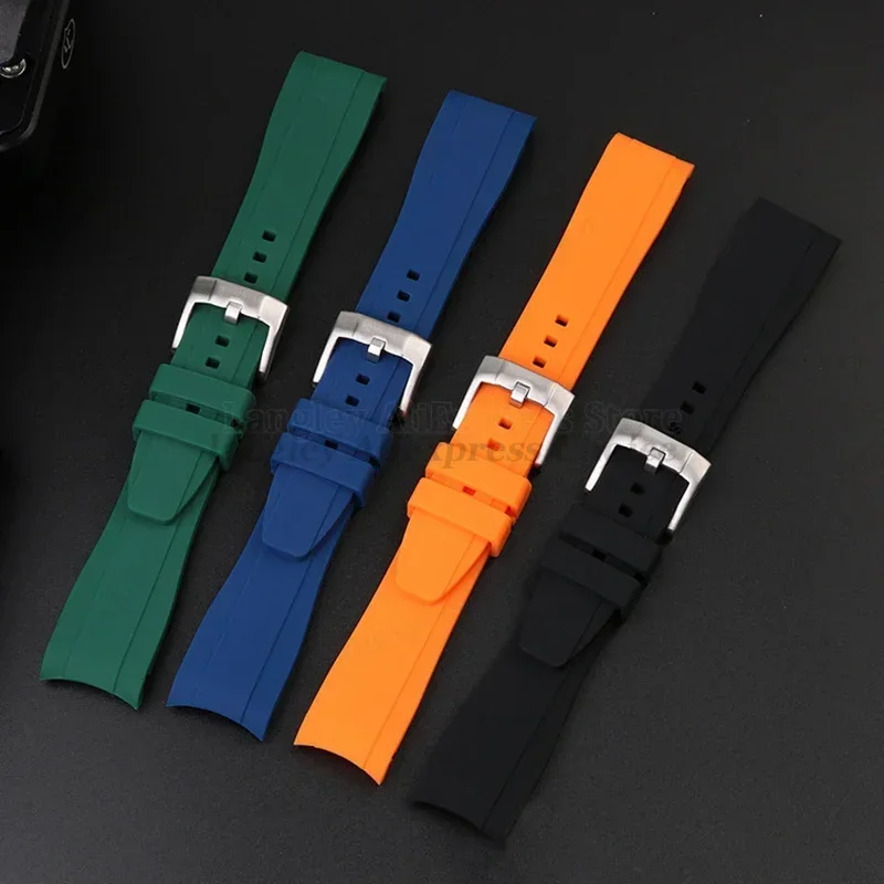 لينة حزام ساعة مطاطي نهاية منحنية 20 مللي متر 22 م...