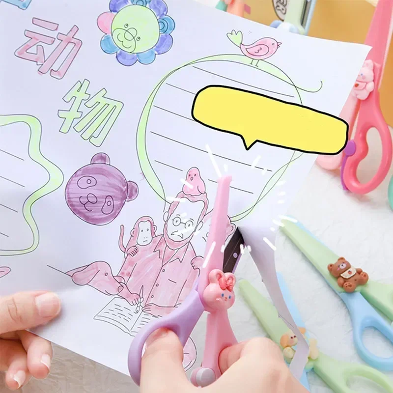 1Pc Kawaii Scissors Korean Fashion Cute Cartoon Animal Stationery Scissors DIY Scrapbook Cutting Paper Student Supplies