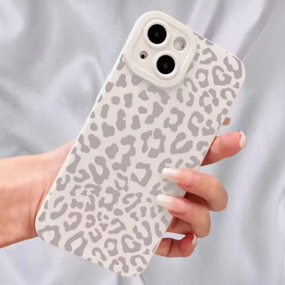 Stylish Gray Leopard Print Shockproof Phone Case
