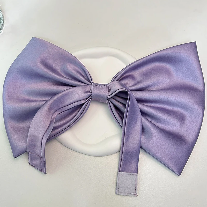 Purple Big Bowknot Collar Women Choker Fashion Sexy Female Necklace Cosplay Dinner Party Wedding Costume Accessories cosplay necklace