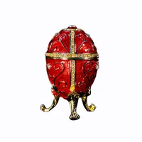 QIFU New Arrive Red Faberge Egg Trinket Box Gift 2