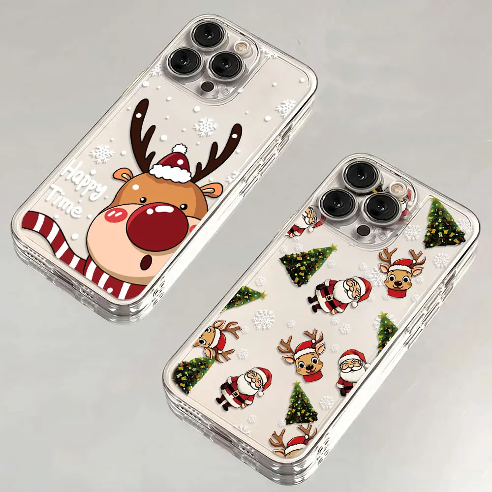 Festive Christmas Elk and Snowman Santa Claus Phone Case Cover