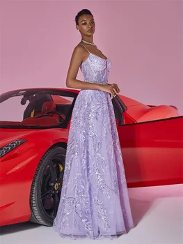 فساتين سهرة رسمية فاخرة بحمالات ترتر مثيرة بدون ظهر للنساء فساتين كوكتيل طويلة لحفلات الزفاف 4