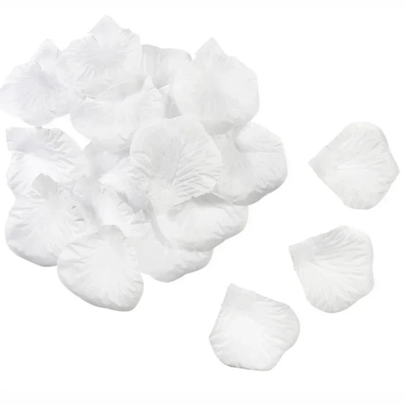 100 PCS Artificial Rose Petals Flowers White Silk Flower Rose Petal Celebration Wedding Party Ornament Valentine Day Favor Decor