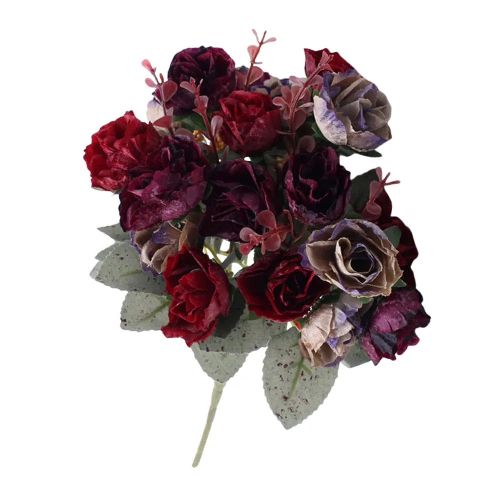 

1pc Artificial Rose Flowers Bouquet Fake Plant Bunch Wedding Party Home Decor Xmas 30cm Artificial Decorations Accessories