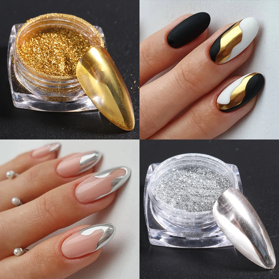 Metallic Chrome Nail Powder Set 23 Colors Y2K Magic Mirror Gold Silver Decor Rubbing Glitter Pigment Flakes Manicure Accessories nail powder nail glitter nail pigment
