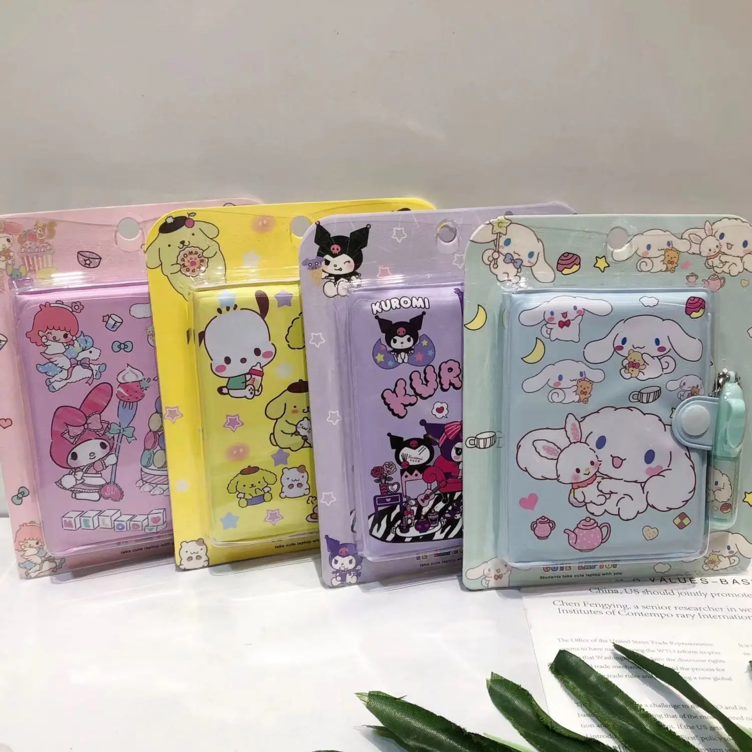 

4Pcs Sanrio Notebook Journal My Melody Kuromi Cinnamoroll Kawaii Mini Portable Ledger School Supplies Stationery Gift Prize