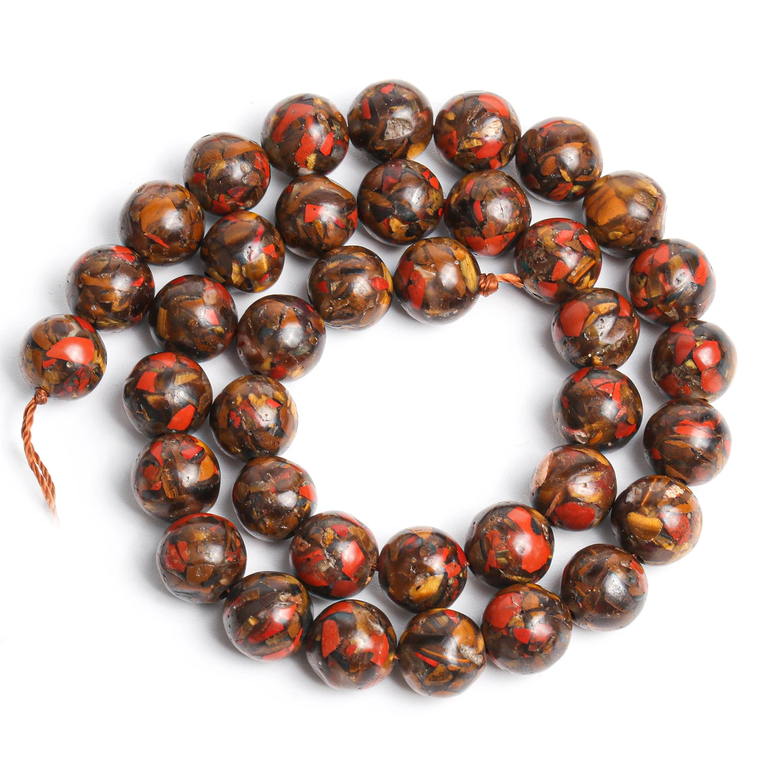 

6mm 8mm 10mm DIY Loose Beads Round Jasper Mix Color Natural Stone Fashion Smooth Women Charm Jewelry Making Bracelets Necklace