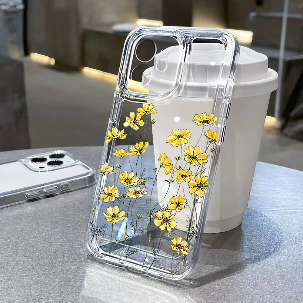 Elegant Floral Phone Case with Clear Back Cover