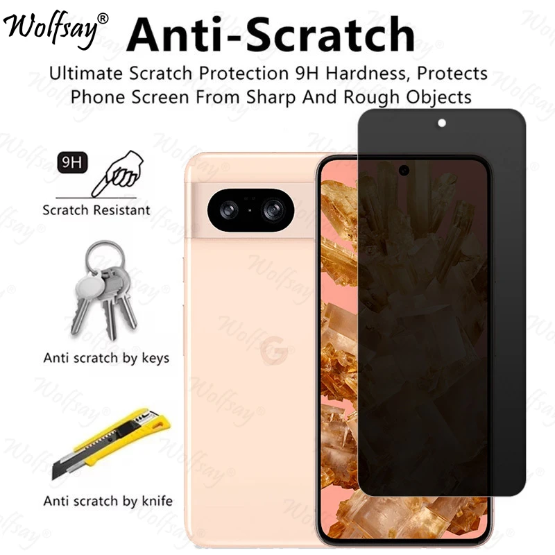2 Uds Vidrio Templado Antipía Para Google Pixel 9a 8 Pro 6 7 8