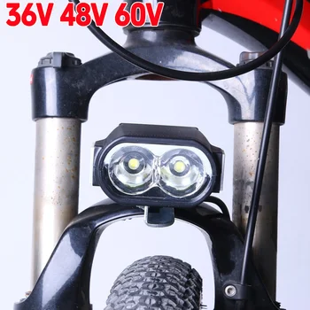 E-Bike Faro A LED 36V 48V 60V Scooter Elettrico Bicicletta Torcia Elettrica Corno Lampada Frontale Impermeabile Ciclo All'aperto Accessori per Bici