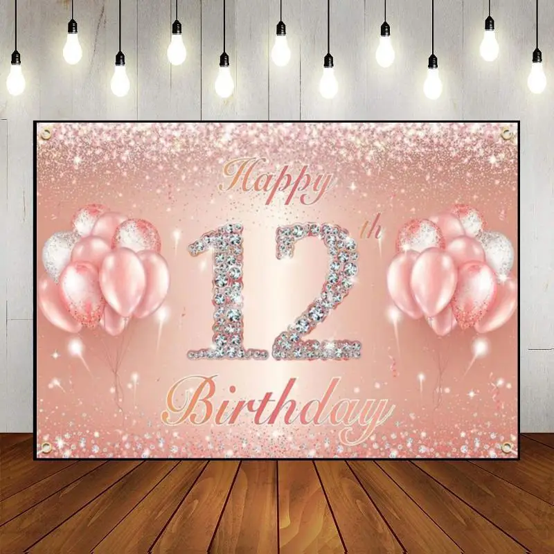 Happy 12Th Birthday Hotwheels Sfondo Golden Battesimo Sfondo Boy Photography Fondali Prince Girl Banner Personalizzato Cake Stand