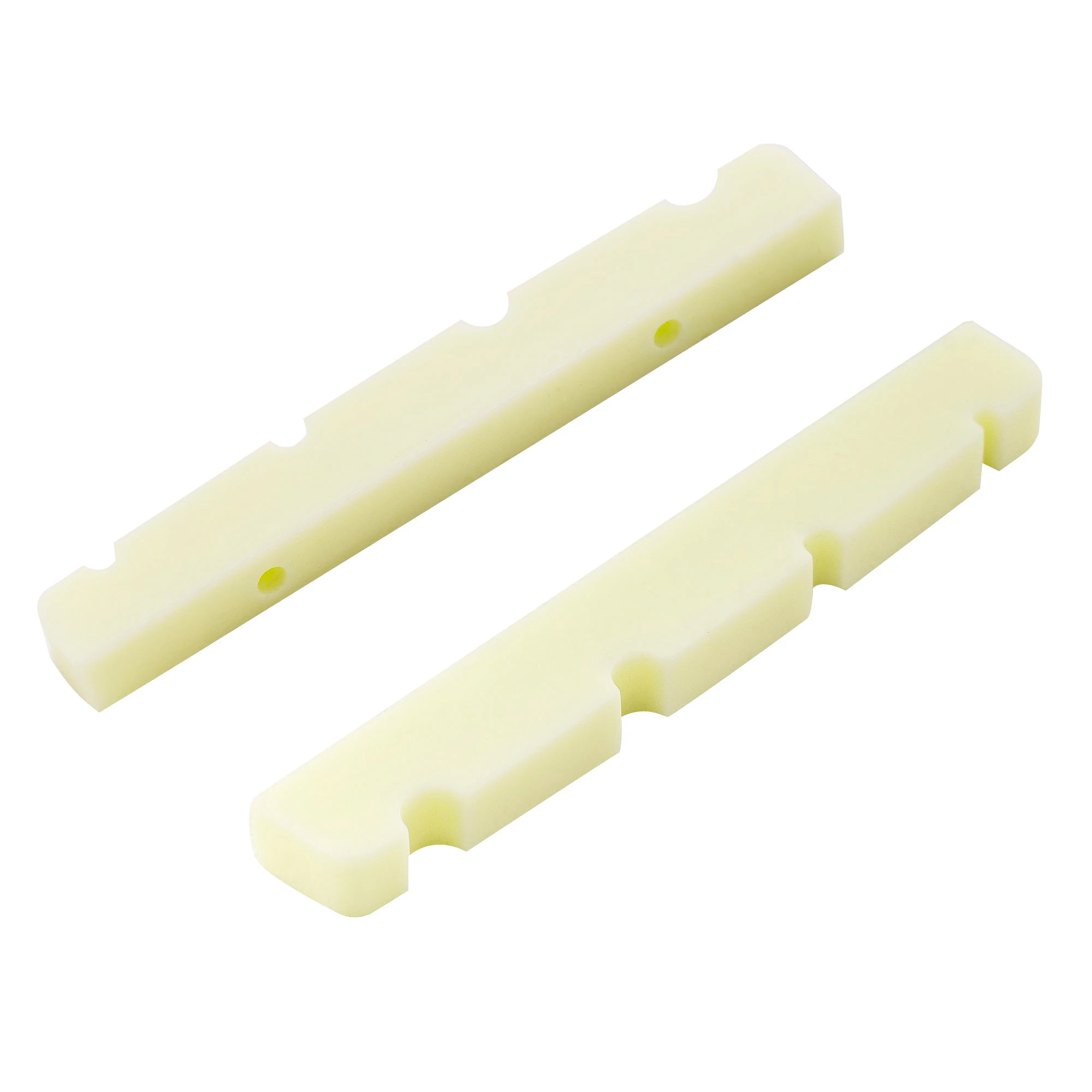 Musiclily Pro Urea Resin Plastic 40 mm geschlitzte Jazz-Bassmuttern mit flachem Boden für 4-saitigen J-Bass (2er-Set) – Detail 10