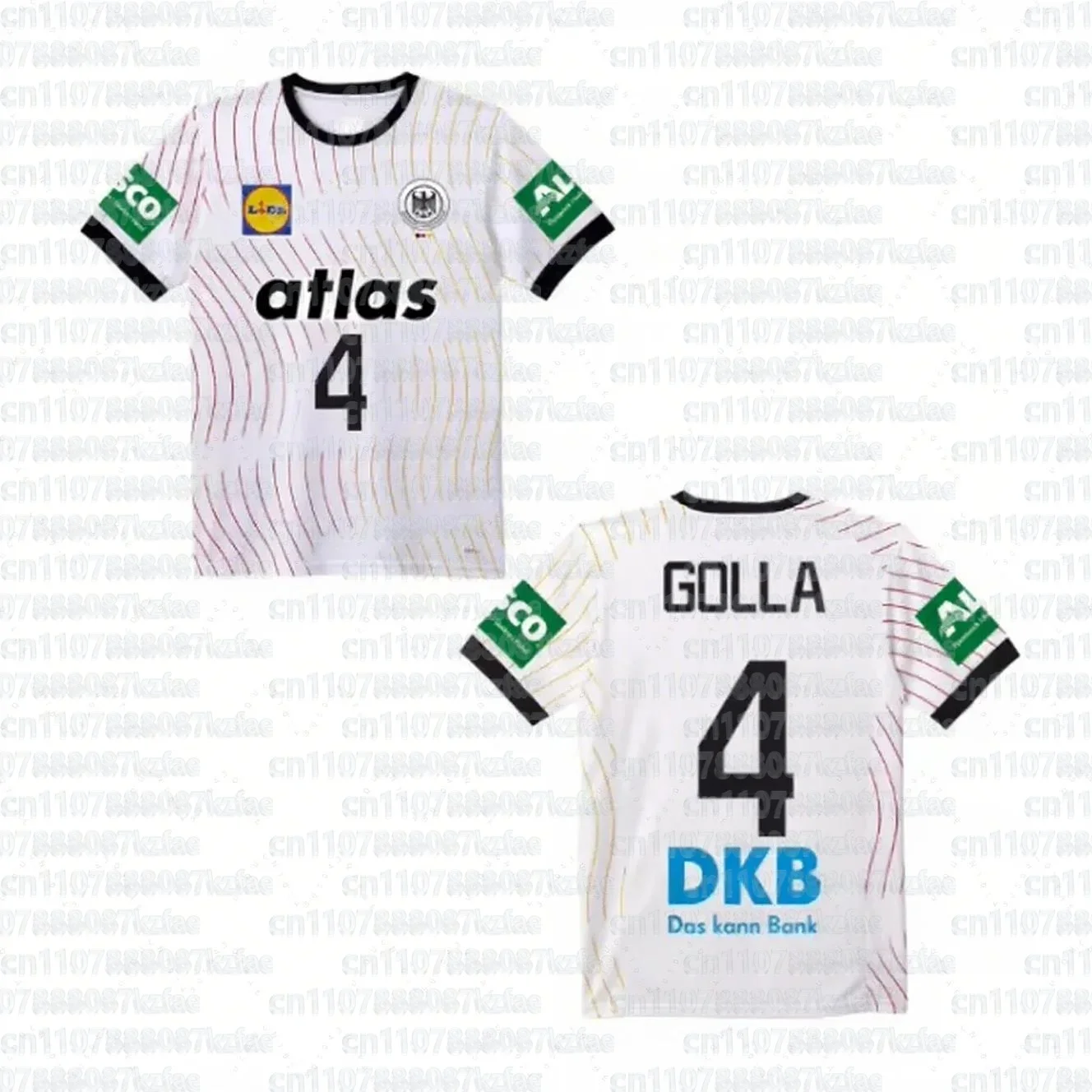 Heiß begehrtes deutsches Handball-Eltern-Kind-Trikot 2025-26 – Heim- und Auswärtstrikot im 3D-Druck, schnelltrocknendes T-Shirt – Detail 4